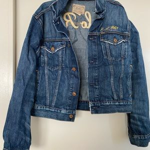 Woman’s short authentic polo by Ralph Lauren denim jacket